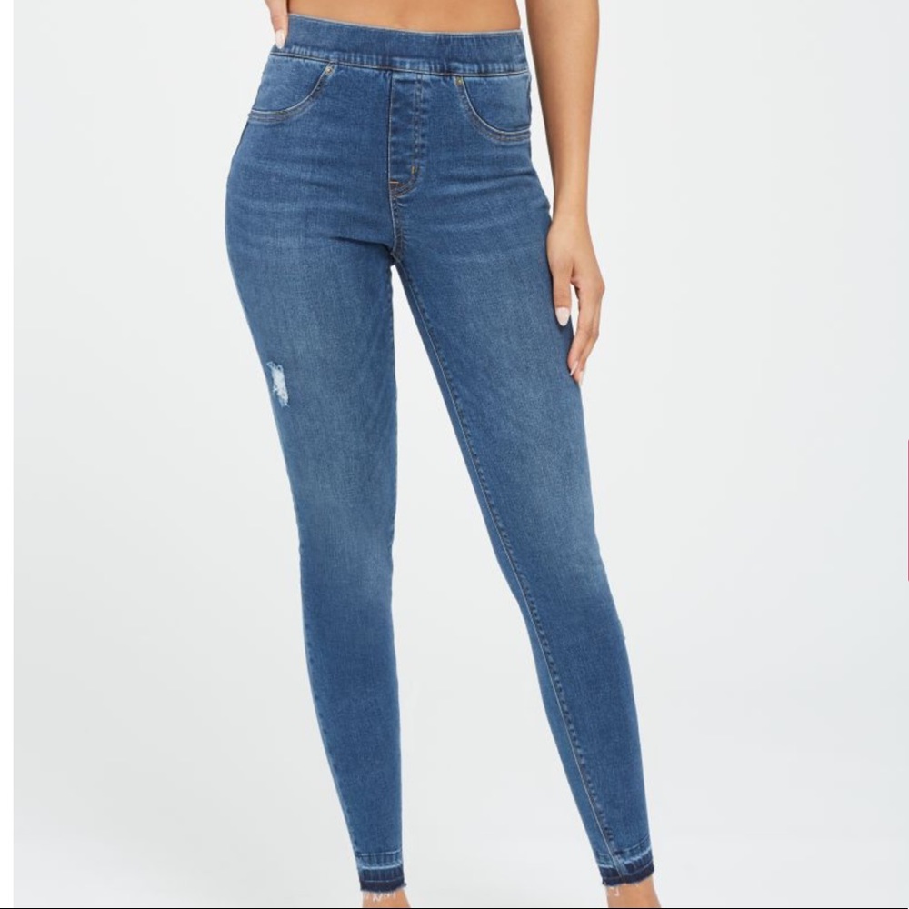 NWT Spanx Distressed Ankle Skinny Jeans Size M